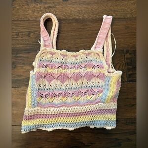 Zara Pastel Crochet Top